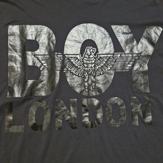 BOY LONDON Men’s Long Sleeve Shirt Size L Metallic Logo Graphic Streetwear
