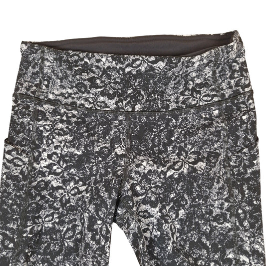 Lululemon Pace Rival Crop Achromatize Ice Grey Black print size 4