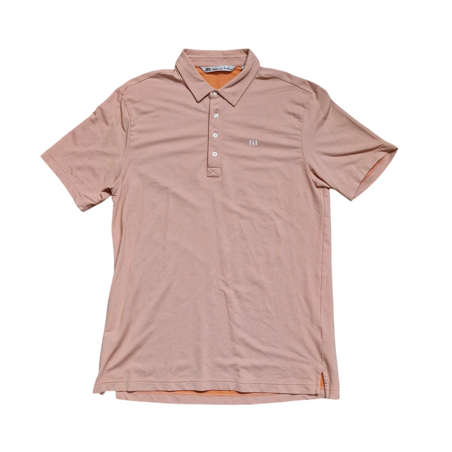 Travis Mathew Polo Shirt Men’s Large Orange/white Short Sleeve Golf