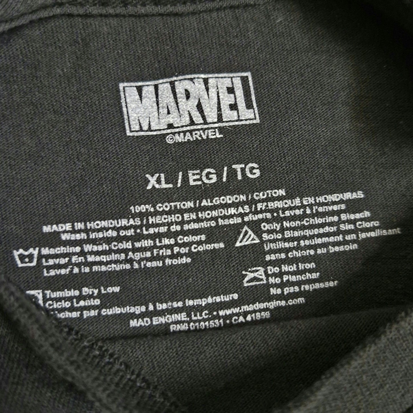Marvel Punisher Skull Black Graphic Tee Size XL