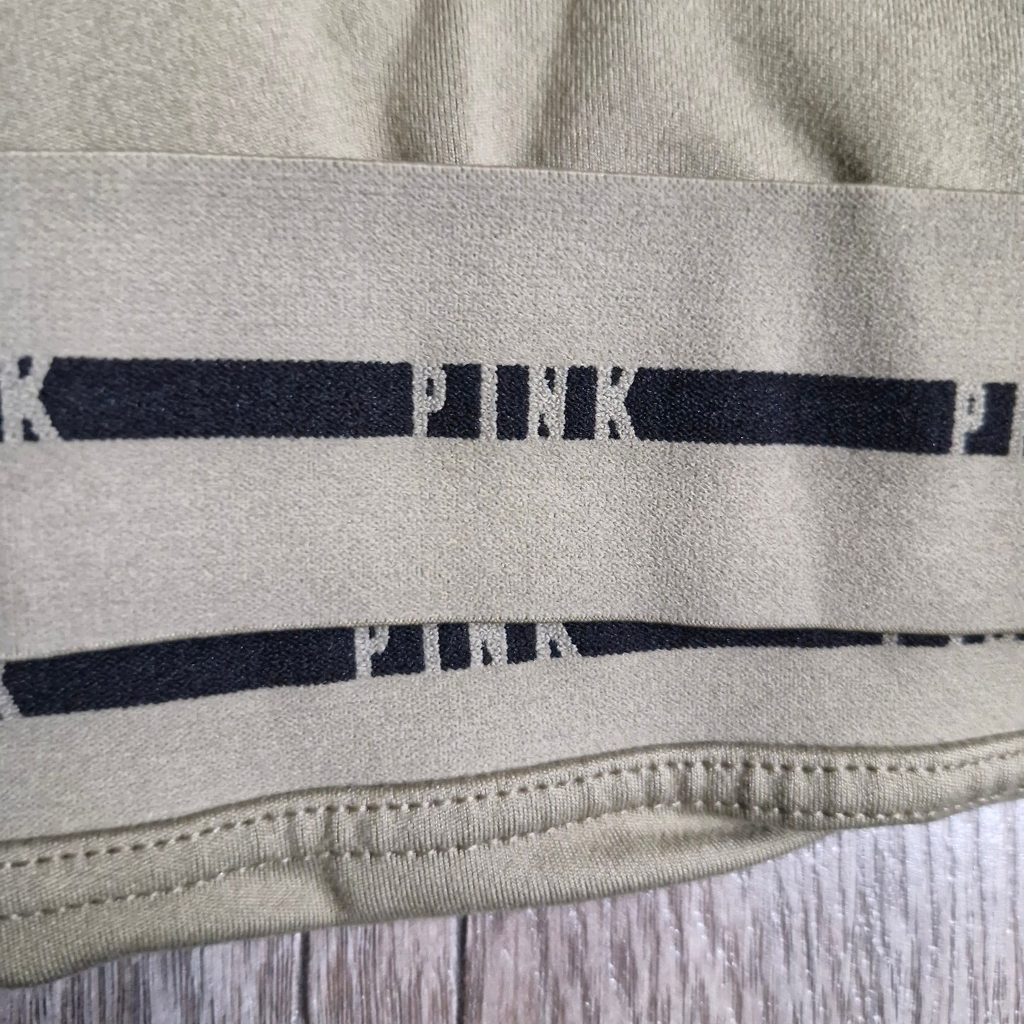 Pink Active Sports Bra Medium Olive Green Square Neck Light Padding