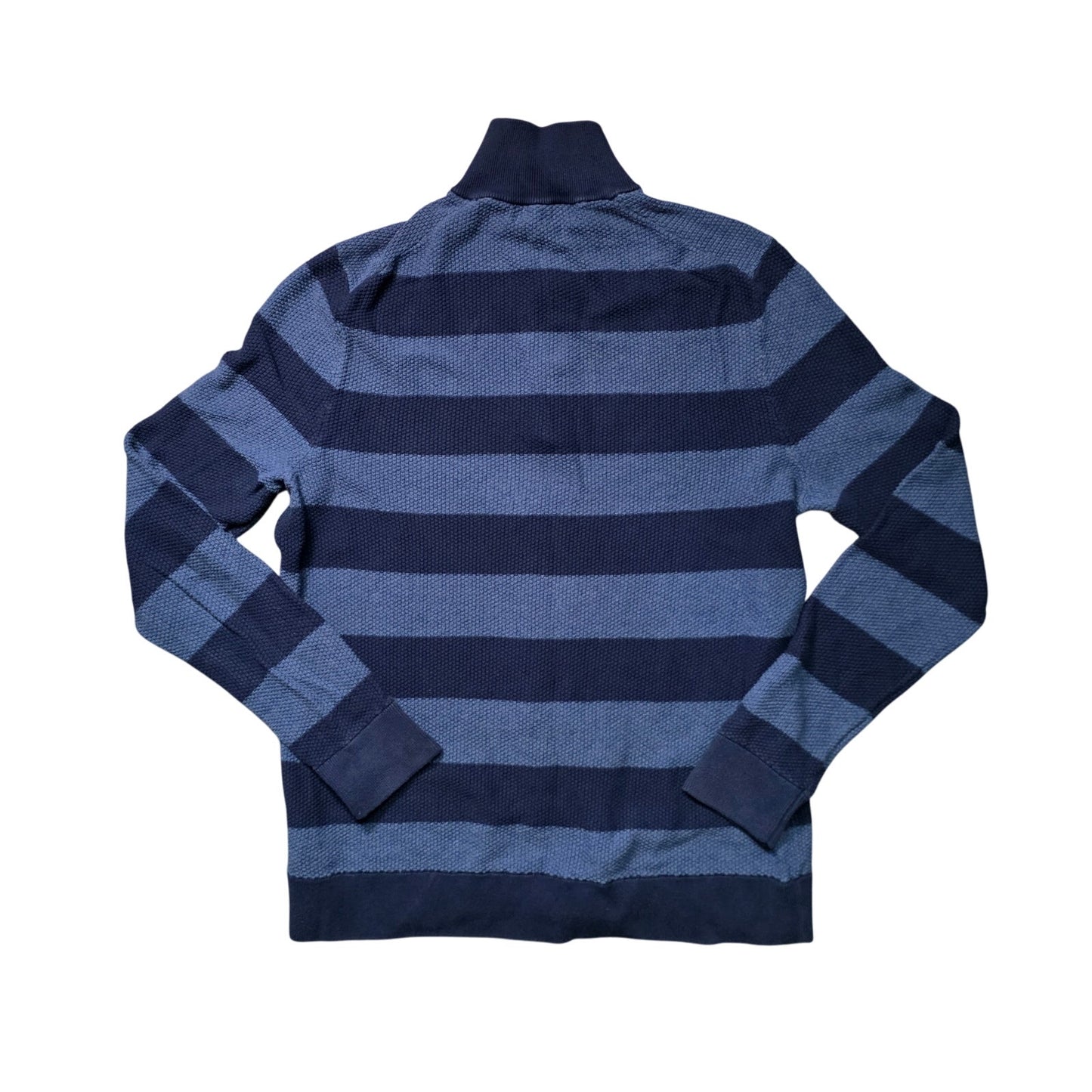 Brooks Brothers Rugby Stripe 1/2-Zip Sweater Men’s L Blue Cotton Knit Pullover