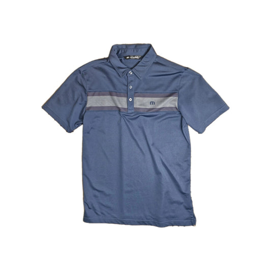 Travis Mathew Lake You A Lot Polo Shirt Mens M Blue Short Sleeve Golf Athletic