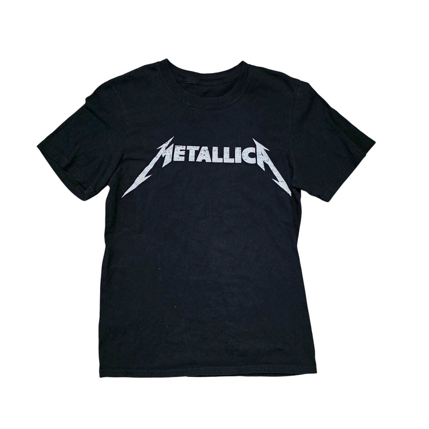 Metallica Black And White Logo Concert Metal Music Band Tee Shirt S