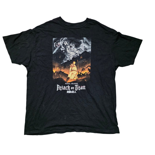Attack On Titan Final Season Eren Titan T-Shirt Men’s 2XL Black Anime Graphic