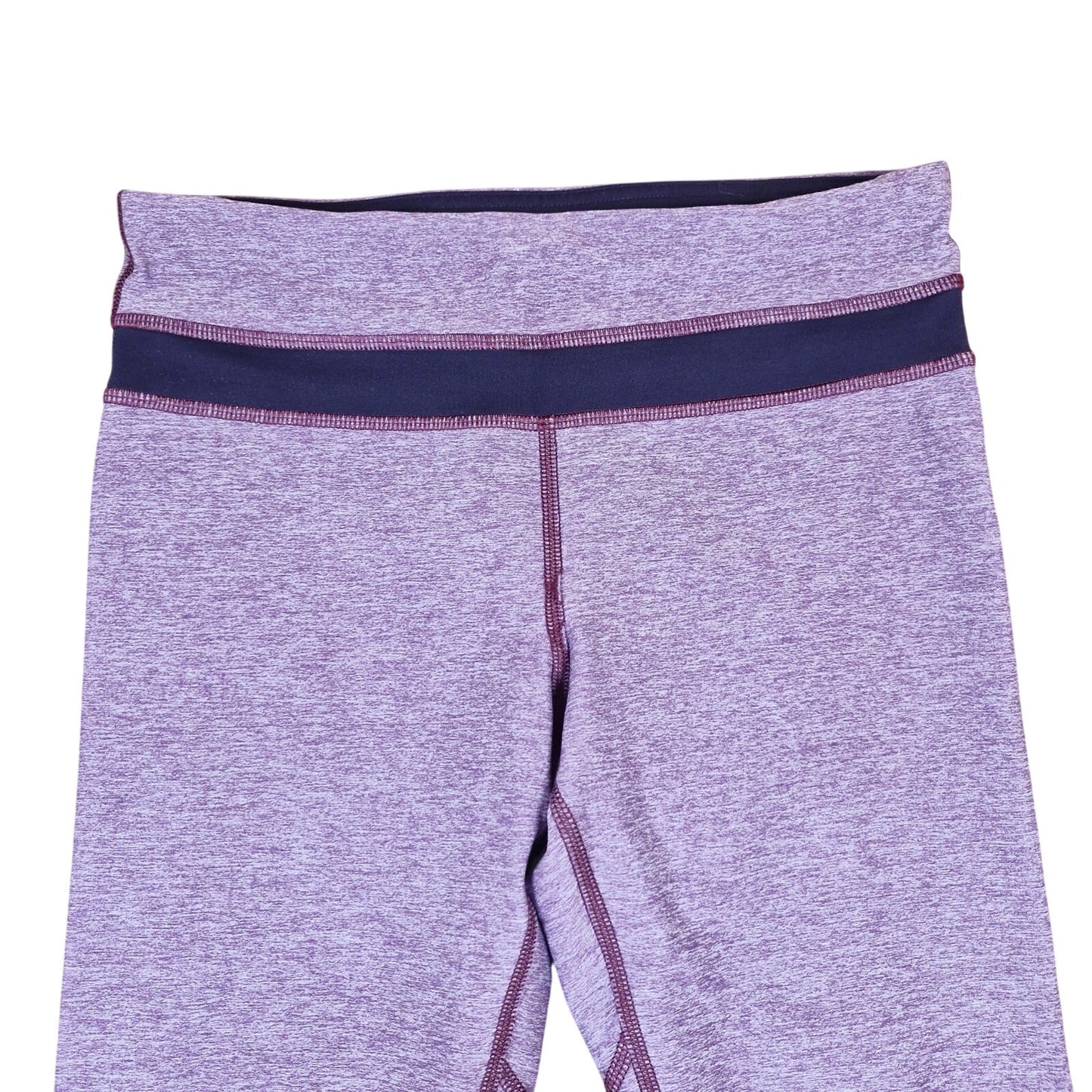 Lululemon Run Inspire Crop II Leggings Striped Back Zip Purple Women's Size 4