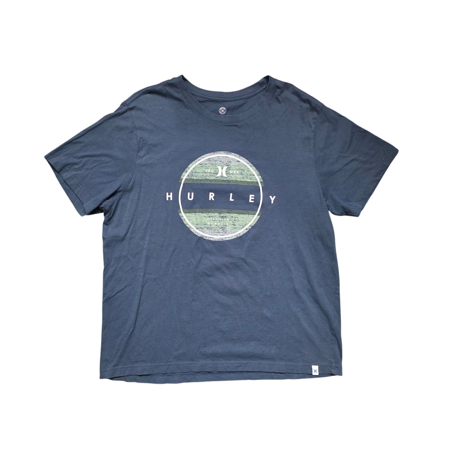 Hurley Logo Graphic Tee Men’s XL Blue Casual Crew Neck